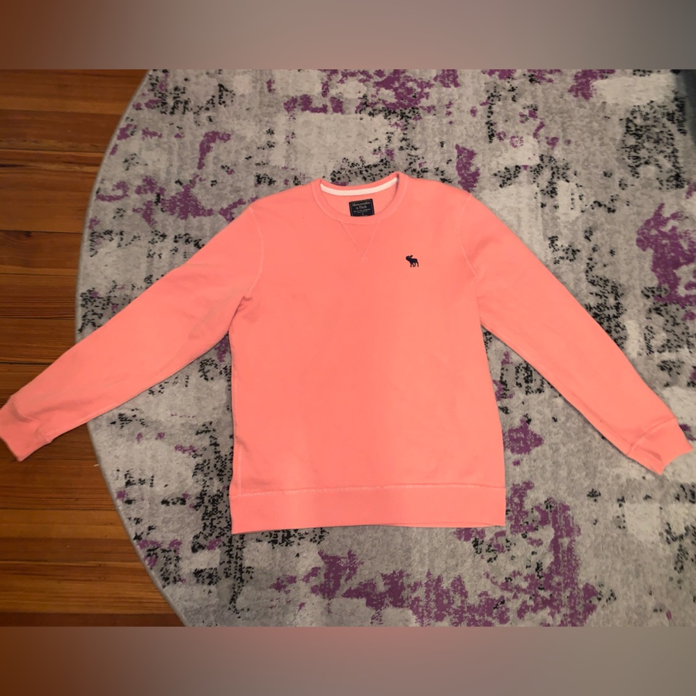 Abercrombie and Fitch coral oversized boyfriend crewneck!